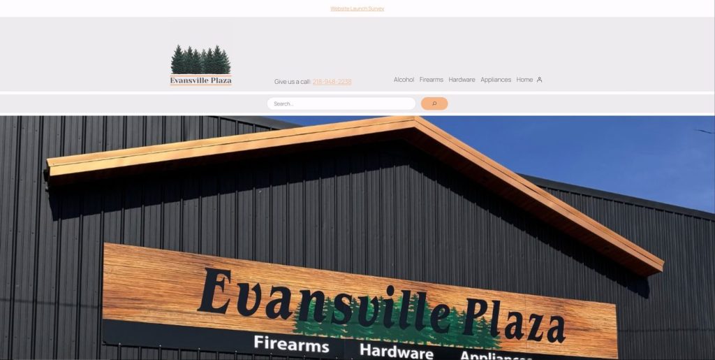 Evansville Plaza website — general store in Evansville MN